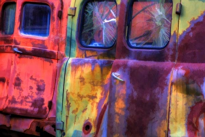 Images Dated 9th March 2012: North America, USA, Georgia; Back doors of old vans at Old Car City