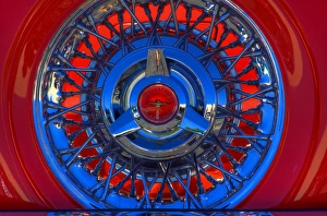 North America, USA, Georgia; Savannah; Decorative design on a red Thunderbird