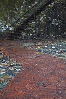 Images Dated 22nd January 2012: North America, USA, Georgia; Savannah; Stairs leading to cobblestone and brick walkway
