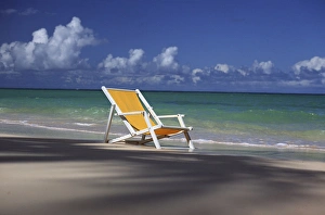Shade Prints: North America, USA, Hawaii. Beach chair