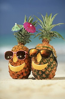 Pineapple Prints: North America, USA, Hawaii. Pineapples decorated