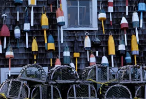 Images Dated 21st February 2006: North America; USA; Maine; Bass Harbor Lobster Buoys