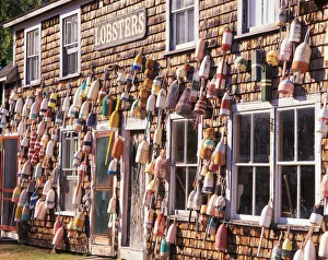 Images Dated 19th April 2005: North America, USA, Maine, Pemaquid Point, near Hotel Pemaquid lobster buoys