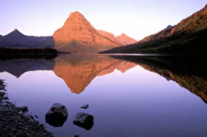 Images Dated 11th May 2006: North America, USA, Montana, Glacier National Park. Sinopah Mountain reflected in