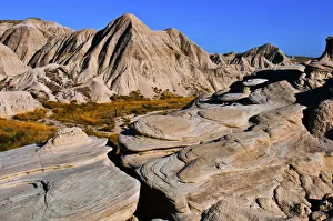 National Prints: North America, USA, Nebraska, Crawford, Toadstool Geologic Park, Swirling Rock Patterns