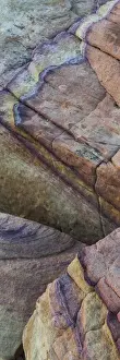 Images Dated 18th February 2011: North America, USA, Nevada. Colorful abstract lines in sandstone rocks at Valley