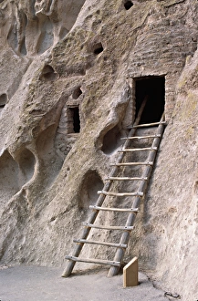 Charles Sleicher Prints: North America, USA, New Mexico, Bandlelier National Monument. Ancient Anasazi ruins