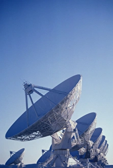 Horizon Over Land Prints: North America, USA, New Mexico. Very large array radio telescope