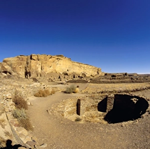 Anasazi Prints: North America, USA, New Mexico, Chaco Culture National Historical Park, Hungo Pavi