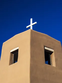 Adobe Prints: North America; USA; New Mexico; Exterior facade of Sacred Heart Church in Nambe New Mexico