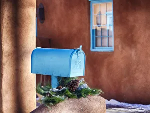 Scenics Prints: North America; USA; New Mexico; Sant Fe; Santa Fe, New Mexico, Canyon Road, mail box