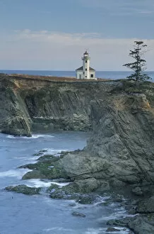 North America, USA, Oregon Cape Arago Lighthouse along Oregon coastline. Entrance