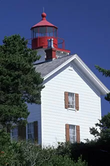 North America, USA, Oregon, New Port Old Yaquina Bay Lighthouse along the Oregon Coast
