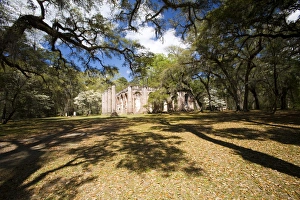 Images Dated 23rd March 2007: North America, USA, South Carolina. Ruins of the Old Sheldon Church