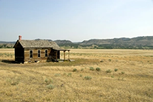 North America, USA, South Dakota, Black Hills Wild Horse Sanctuary. Old school house