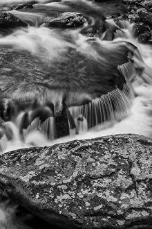 Horseshoe Falls Prints: North America, USA, Tennessee. Black and White image of Horseshoe Falls, Middle