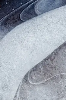 Images Dated 7th March 2010: North America, USA, Utah. Abstract frozen ice pattern, Rill Creek, Moab, UT