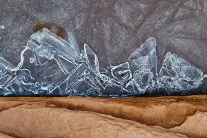 Images Dated 27th November 2010: North America, USA, Utah, Natural Bridges National Monument. Frozen sand, sandstone