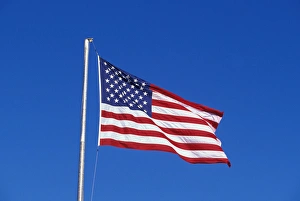 Patriotism Prints: North America, USA, WA, Long Beach, U. S. Flag