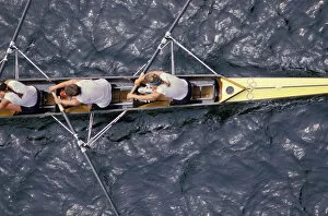 Images Dated 8th December 2005: North America, USA, Washington, Seattle, Crew race, rowing shell from above