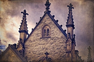 High Prints: North American, Indianapolis, Indiana. The Gothic Chapel at Crown Hill Cemetery