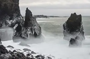 Iceland Prints: North Atllantic coast during winter near Reykjanesviti and Valahnukur