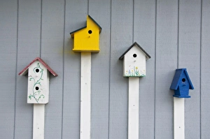 Bird House Prints: North Carolina, Beaufort. Four bird houses