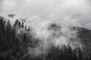 Rising Prints: North Cascades Mountains, foggy mountain