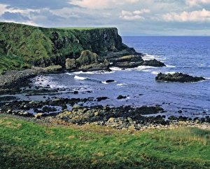 Londonderry Prints: Northern Ireland, County Londonderry, Castlerock. The rugged coastline is shaped