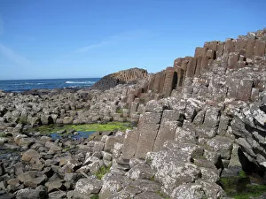 Bead Prints: Northern Ireland, Giants Causeway, near Bushmills, geologic hexagonal basalt columns