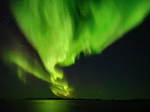 Northern Lights Prints: Northern lights over the fjord Nuup Kangerlua