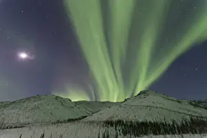 Northern Lights shimmer over the White Mountain National Recreation Area north of