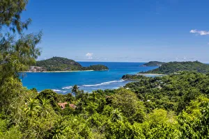 Shoreline Prints: Northwest coast of Mahe, Republic of Seychelles, Indian Ocean