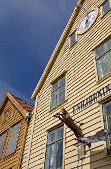 Bergen Prints: Norway, Bergen. Downtown old Hanseatic historic area of Bryggen