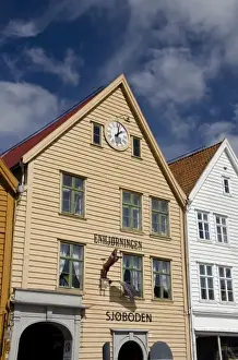 Images Dated 4th June 2011: Norway, Bergen. Downtown old Hanseatic historic area of Bryggen