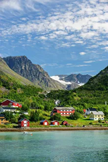 Fredrik Norrsell Prints: Norway, Finnmark, Bergsfjord. The small community of Bergsfjord on the Norwegian coast