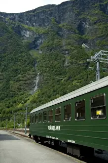 Images Dated 22nd June 2009: Norway, Flam. Flam Railway (aka Flamsbana) scenic electric tourist train, Flam station
