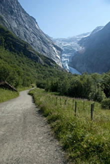 Images Dated 4th July 2009: Norway, Geirangerfjord District. Jostedalsbreen National Park, Briksdals Glacier