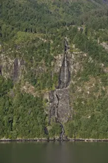 Geiranger Prints: Norway, Geirangerfjord. Scenic fjord sailing toward Hellesylt & Geiranger. UNESCO