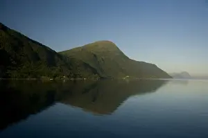 Images Dated 4th July 2009: Norway, Geirangerfjord. Scenic fjord sailing toward Hellesylt & Geiranger. UNESCO