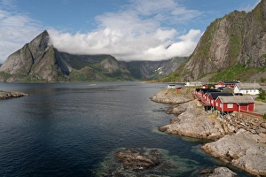 Cabin Prints: Norway, Hamnoy. Former fisherman's cabins now used for tourists