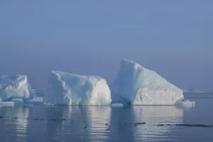 Floating Prints: Norway, High Arctic. Ice landscape with icebergs