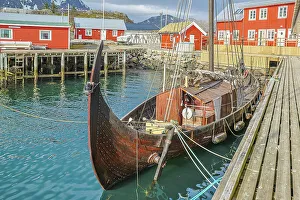 Images Dated 26th September 2022: Norway, Lofoten Islands. Ballstadoy from across the lake