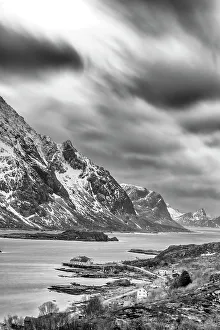 Nordland Prints: Norway, Lofoten Islands. Fjord at Mount Himmeltinden