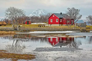 Images Dated 26th September 2022: Norway, Lofoten Islands. View across Indrepollen Lake