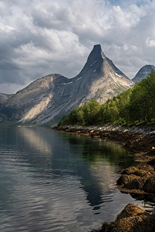 Images Dated 16th October 2023: Norway, Narvik. Stetind Mountain and fjord