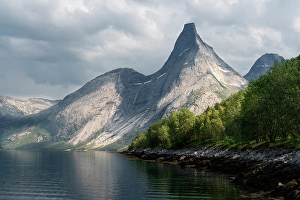 Images Dated 16th October 2023: Norway, Narvik. Stetind Mountain and fjord