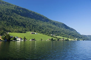 Deep Prints: Norway, Nordfjord Area, Hornindal. Hornindalsvatn (Hornindal Lake) the deepest lake