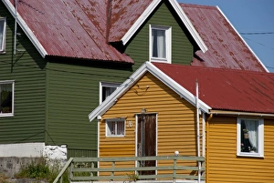 Nordland Prints: Norway, Nordland, Lofoten Archipelago, Mount Vagakaillen area. Fishing village of
