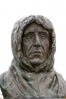 Images Dated 15th June 2005: Norway. Statue of Roald Amundsen Ny Alesund Svalbard Archipelago, Norway